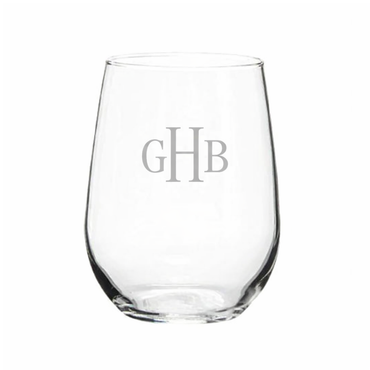 Engraved Stemless Wine Glass