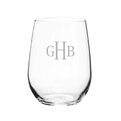 Engraved Stemless Wine Glass