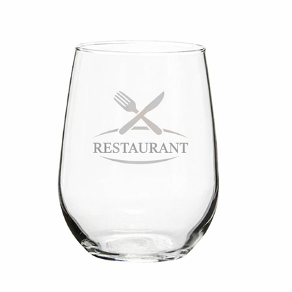 Engraved Stemless Wine Glass